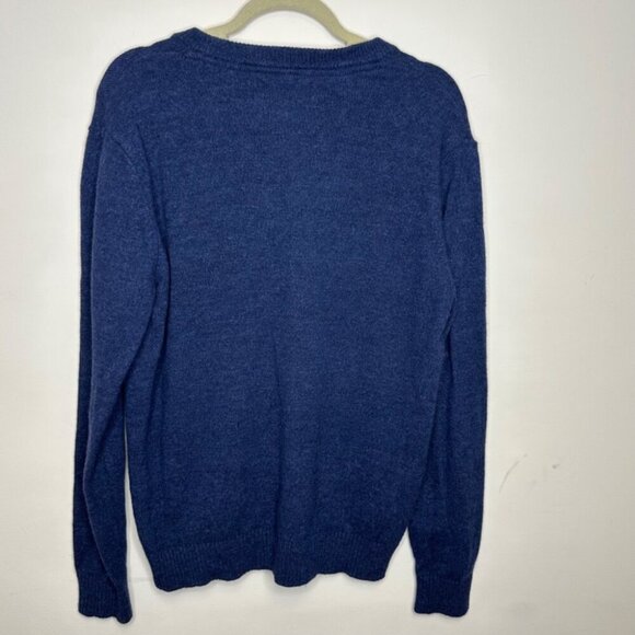Jack & Jones Premium Deep Blue Lambswool Quiet Luxury Crewneck Sweater Size XL - Picture 4 of 11
